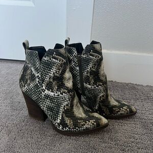 Guess Millie Snake Print Faux Leather Booties